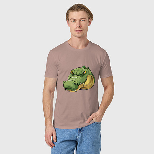 Мужская футболка Стиль Крокодила / Пыльно-розовый – фото 3