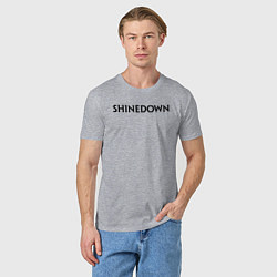 Футболка хлопковая мужская Shinedown лого, цвет: меланж — фото 2