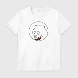 Футболка хлопковая мужская Забавный медведь, цвет: белый