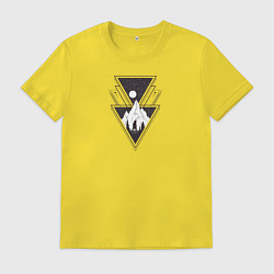 Футболка хлопковая мужская Медвежья геометрия, цвет: желтый