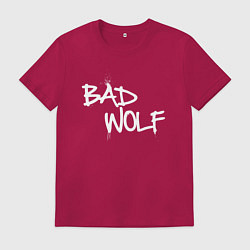 Футболка хлопковая мужская Bad Wolf злой волк, цвет: маджента