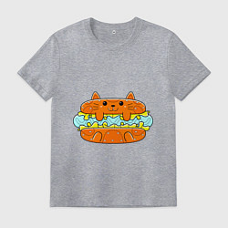 Футболка хлопковая мужская CATS HOT DOG, цвет: меланж