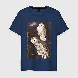Футболка хлопковая мужская Snowy Owl Сова, цвет: тёмно-синий