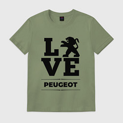 Футболка хлопковая мужская Peugeot Love Classic, цвет: авокадо