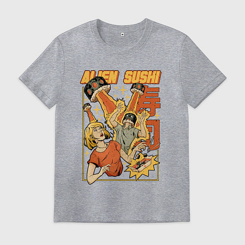 Мужская футболка Alien Sushi / Меланж – фото 1