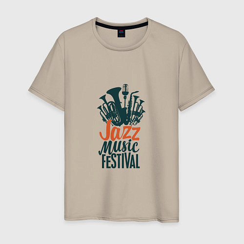 Мужская футболка Jazz - Festival / Миндальный – фото 1