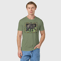 Футболка хлопковая мужская Olifant Met Fles Слон, цвет: авокадо — фото 2