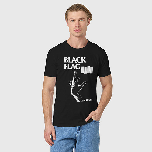 Мужская футболка BLACK FLAG РУКА / Черный – фото 3