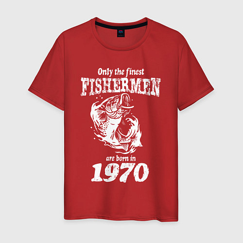 Мужская футболка Только лучшие рыбаки родились в 1970 году / Красный – фото 1