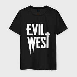 Футболка хлопковая мужская Evil west logo, цвет: черный