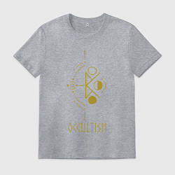 Футболка хлопковая мужская Руническая вязь - Оккультизм, цвет: меланж