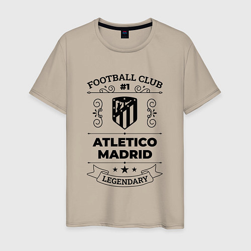 Мужская футболка Atletico Madrid: Football Club Number 1 Legendary / Миндальный – фото 1