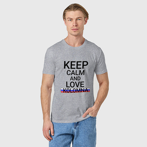 Мужская футболка Keep calm Kolomna Коломна / Меланж – фото 3