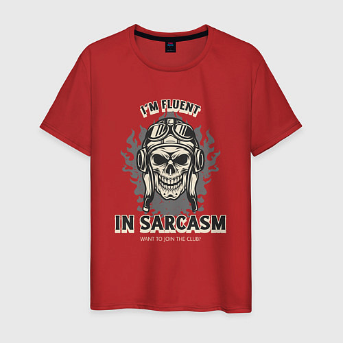 Мужская футболка Im fluent in sarcasm / Красный – фото 1