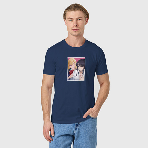 Мужская футболка Коми и Марин / Тёмно-синий – фото 3