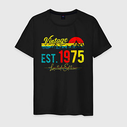 Футболка хлопковая мужская Vintage est 1975 Limited Edition, цвет: черный