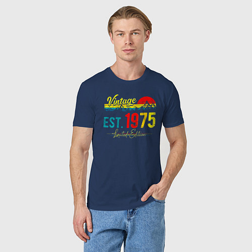 Мужская футболка Vintage est 1975 Limited Edition / Тёмно-синий – фото 3