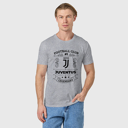 Мужская футболка Juventus: Football Club Number 1 Legendary / Меланж – фото 3