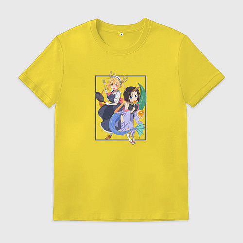 Мужская футболка ЭЛЬМА И КОБАЯШИ Дракорничная госпожи Кобаяси / Желтый – фото 1