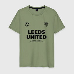 Футболка хлопковая мужская Leeds United Униформа Чемпионов, цвет: авокадо