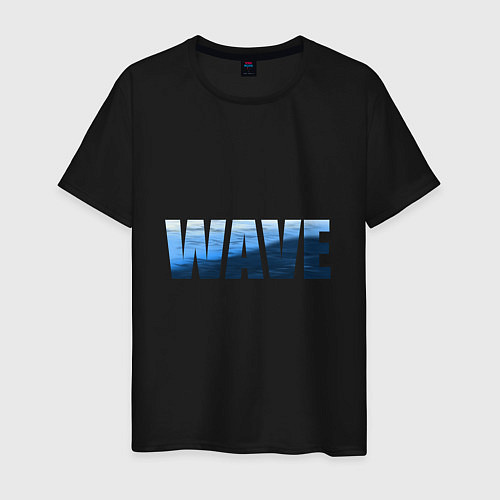 Мужская футболка Волна синяя / Черный – фото 1