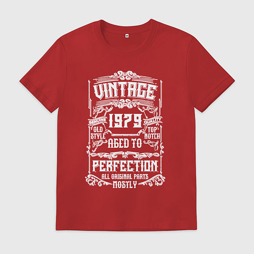 Мужская футболка Винтаж 1979 этикетка / Красный – фото 1