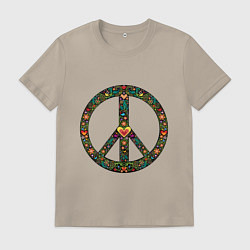 Футболка хлопковая мужская Pacific symbol, цвет: миндальный