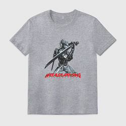 Футболка хлопковая мужская Райден из Metal Gear Rising с мечом, цвет: меланж