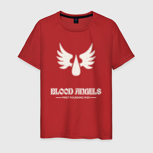 Мужская футболка Кровавые ангелы лого винтаж / Красный – фото 1