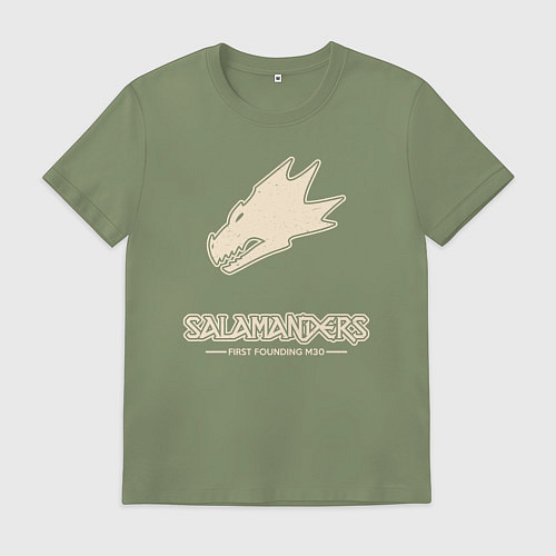 Мужская футболка Саламандры лого винтаж / Авокадо – фото 1