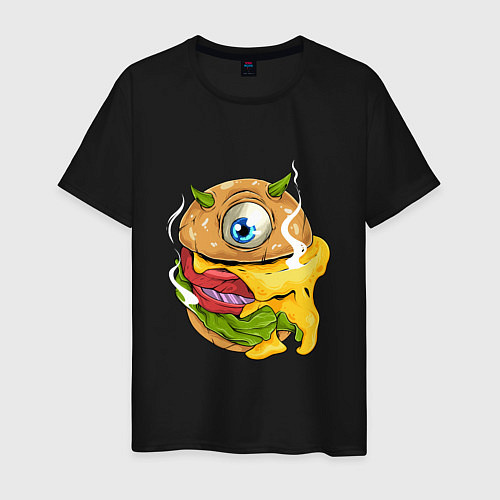 Мужская футболка Одноглазый бургер / Черный – фото 1