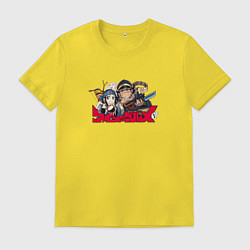 Футболка хлопковая мужская Команда Золотого божества Golden Kamuy, цвет: желтый