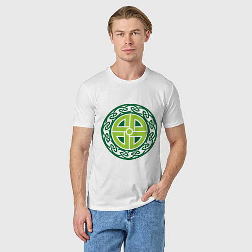 Мужская футболка Кельтский щит (руна) / Белый – фото 3