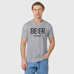 Футболка хлопковая мужская Beer oclock, цвет: меланж — фото 2