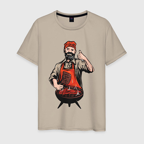 Мужская футболка Потешный повар / Миндальный – фото 1