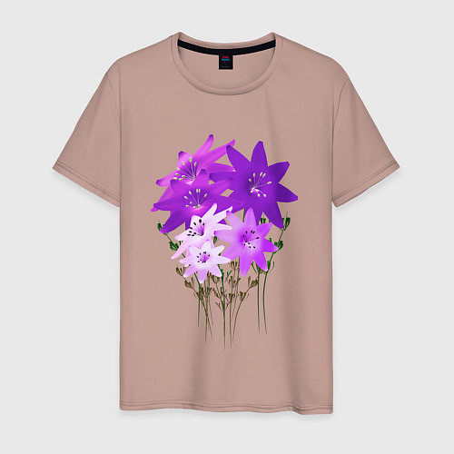 Мужская футболка Flowers purple light / Пыльно-розовый – фото 1