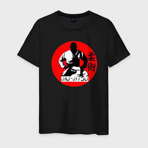 Мужская футболка Джиу-джитсу поза лотоса / Черный – фото 1