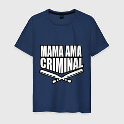 Футболка хлопковая мужская Mama ama criminal, цвет: тёмно-синий