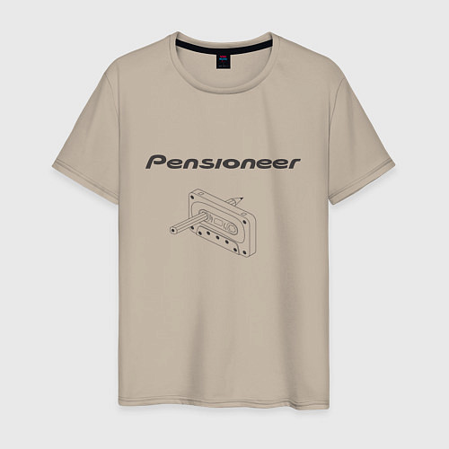 Мужская футболка Pensioneer Cassette / Миндальный – фото 1