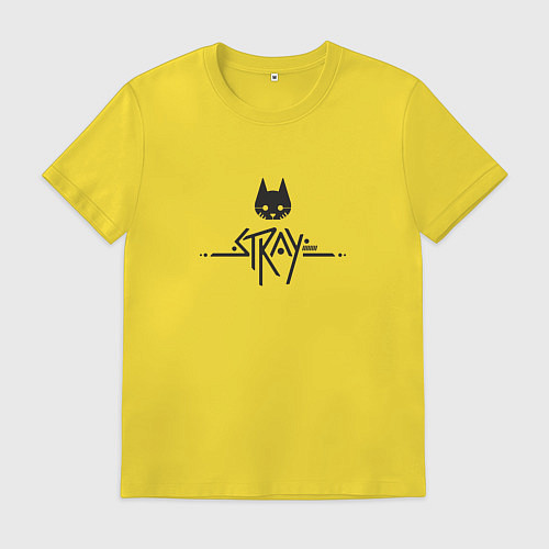 Мужская футболка Stray ровный логотип, черный / Желтый – фото 1
