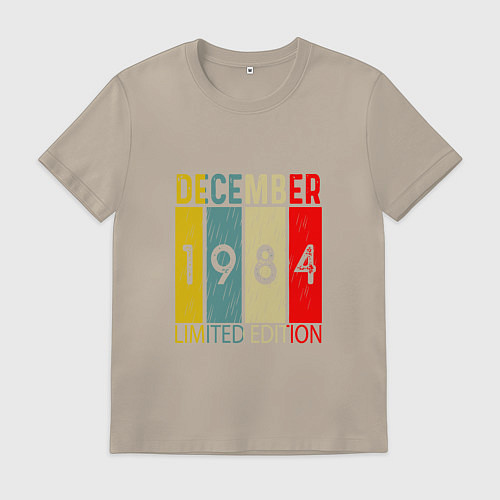 Мужская футболка 1984 - Декабрь / Миндальный – фото 1