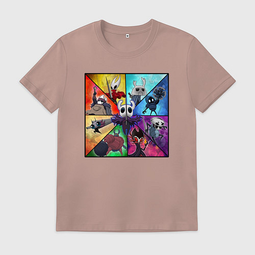 Мужская футболка Hollow Knight все персонажи / Пыльно-розовый – фото 1