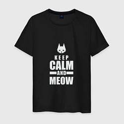 Футболка хлопковая мужская Stray - Keep Calm, цвет: черный