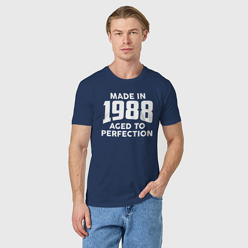 Мужская футболка Сделано в 1988 году, состарено до совершенства / Тёмно-синий – фото 3