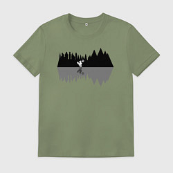 Футболка хлопковая мужская Мотоциклы и мотокросс, цвет: авокадо