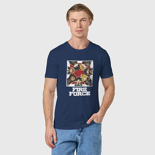 Мужская футболка Fire force art / Тёмно-синий – фото 3