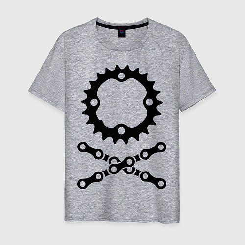 Мужская футболка Велосипедная цепь и звездочка / Меланж – фото 1