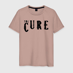 Футболка хлопковая мужская The Cure лого, цвет: пыльно-розовый