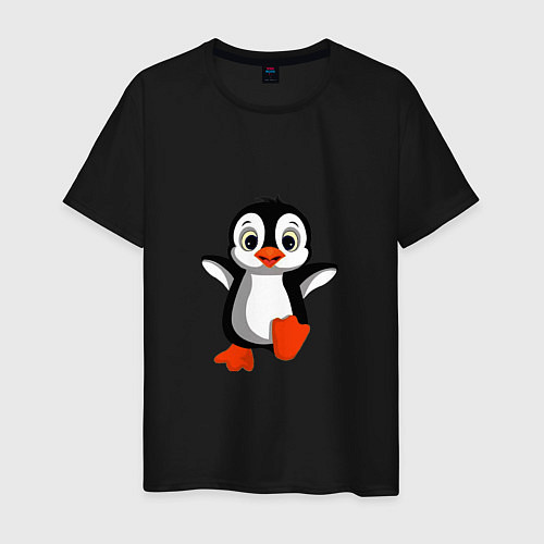Мужская футболка Маленький крошка пингвин / Черный – фото 1