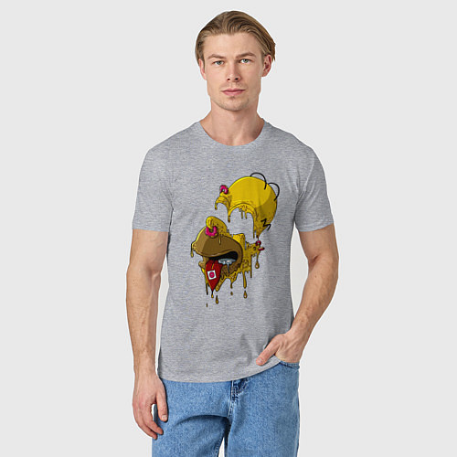 Мужская футболка Гомер Симпсон - сюрреализм / Меланж – фото 3